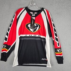 Vintage Thor Daytona Jersey Mens Large Racing Motocross BMX Long Sleeve Shirt